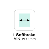 MIN. WIDTH 1 SOFTBRAKE 600mm